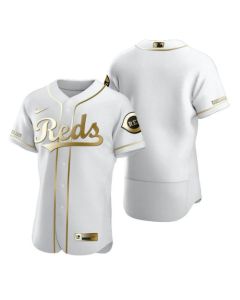 Men's Cincinnati Reds Blank 2020 White Golden Flex Base Stitched MLB Jersey