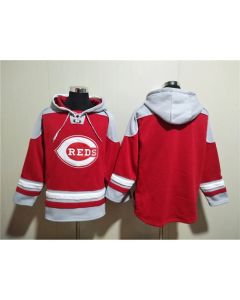 Men's Cincinnati Reds Blank Red Ageless Must-Have Lace-Up Pullover Hoodie