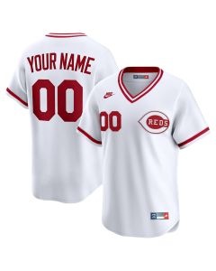 Men's Cincinnati Reds Nike White Throwback Cooperstown Collection Limited Custom Jersey (White)
