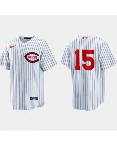 Men's Cincinnati Reds White #15 Nick Senzel Field of Dreams Cool Base Stitched Baseball Jersey