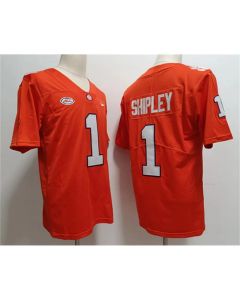 Men's Clemson Tigers #1 Will Shipley Orange Stitched Football Jersey