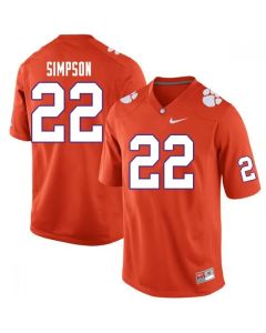 Men's Clemson Tigers #22 Trenton Simpson Orange College Stitched Football Jersey