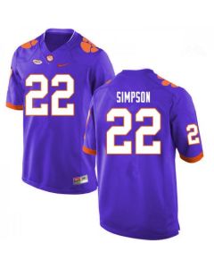 Men's Clemson Tigers #22 Trenton Simpson Purple College Stitched Football Jersey