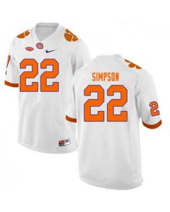 Men's Clemson Tigers #22 Trenton Simpson White College Stitched Football Jersey