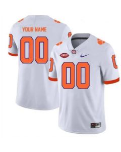 Men's Clemson Tigers White Custom College Football Stitched Jersey