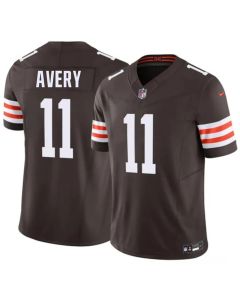 Men's Cleveland Browns #11 Tre Avery Brown 2026 F.U.S.E. Vapor Limited Stitched Football Jersey