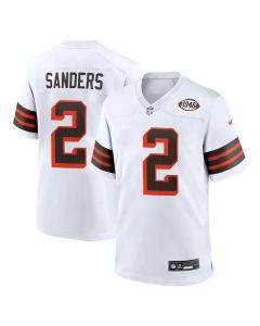 Men's Cleveland Browns #12 Shedeur Sanders White 2025 NFL Draft 2nd Alternate Game Jersey