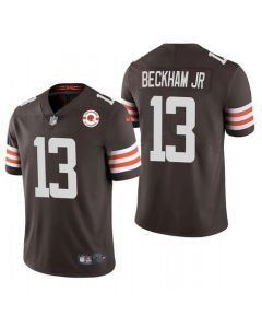 Men's Cleveland Browns #13 Odell Beckham Jr. 2021 Brown 75th Anniversary Vapor Untouchable Limited Stitched NFL Jersey