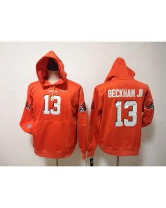 Men's Cleveland Browns #13 Odell Beckham Jr. Orange Pullover Hoodie