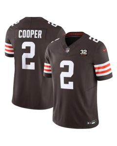 Men's Cleveland Browns #2 Amari Cooper Brown 2023 F.U.S.E. With Jim Brown Memorial Patch Vapor Untouchable Limited Stitched Jersey