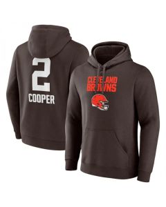 Men's Cleveland Browns #2 Amari Cooper Brown Team Wordmark Player Name & Number Pullover Hoodie