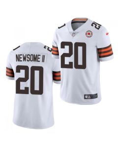 Men's Cleveland Browns #20 Greg Newsome II 2021 White 75th Anniversary Vapor Untouchable Limited Stitched NFL Jersey