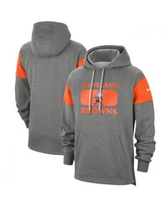 Men's Cleveland Browns 2019 Grey Fan Gear Historic Pullover Hoodie