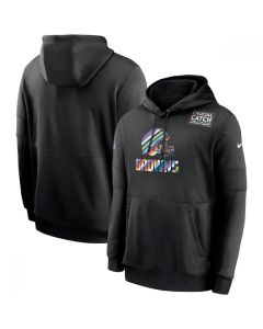 Men's Cleveland Browns 2020 Black Crucial Catch Sideline Performance Pullover Hoodie