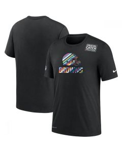 Men's Cleveland Browns 2020 Black Sideline Crucial Catch Performance T-Shirt
