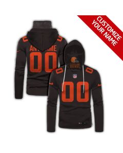 Men's Cleveland Browns 2020 Brown Customize Hoodie Mask (Brown)
