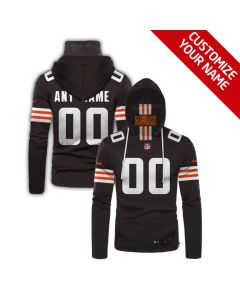 Men's Cleveland Browns 2020 Brown Customize Hoodie Mask