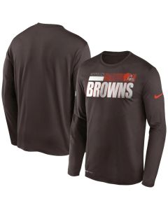 Men's Cleveland Browns 2020 Brown Sideline Impact Legend Performance Long Sleeve T-Shirt