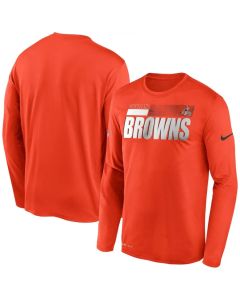Men's Cleveland Browns 2020 Orange Sideline Impact Legend Performance Long Sleeve T-Shirt
