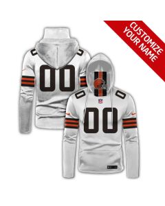 Men's Cleveland Browns 2020 White Customize Hoodie Mask
