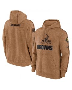 Men's Cleveland Browns 2023 Brown Salute to Service Pullover Hoodie
