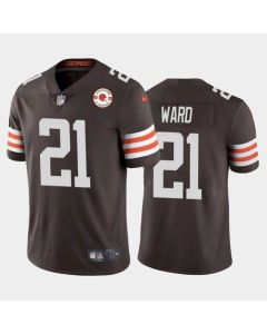 Men's Cleveland Browns #21 Denzel Ward 2021 Brown 75th Anniversary Vapor Untouchable Limited Stitched NFL Jersey