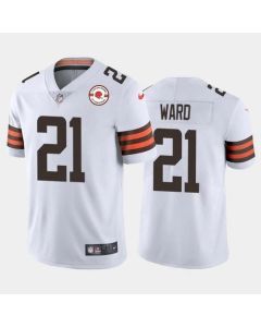 Men's Cleveland Browns #21 Denzel Ward 2021 White 75th Anniversary Vapor Untouchable Limited Stitched NFL Jersey