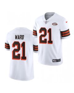 Men's Cleveland Browns #21 Denzel Ward White 1946 Collection Vapor Stitched Football Jersey