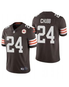 Men's Cleveland Browns #24 Nick Chubb 2021 Brown 75th Anniversary Vapor Untouchable Limited Stitched NFL Jersey