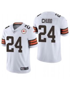 Men's Cleveland Browns #24 Nick Chubb 2021 White 75th Anniversary Vapor Untouchable Limited Stitched NFL Jersey