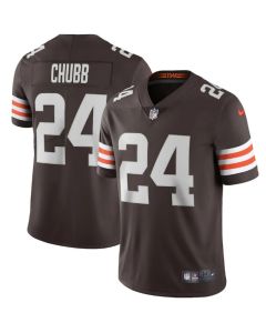 Men's Cleveland Browns #24 Nick Chubb New Brown Vapor Untouchable Limited NFL Stitched Jersey