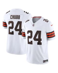 Men's Cleveland Browns #24 Nick Chubb White 2023 F.U.S.E. Vapor Untouchable Limited Stitched Jersey