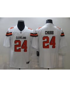 Men's Cleveland Browns #24 Nick Chubb White Vapor Untouchable Limited Stitched Jersey