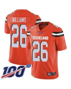 Men's Cleveland Browns #26 Greedy Williams 2019 Orange 100th Season Vapor Untouchable Limited Stitched NFL Jersey