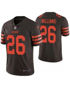 Men's Cleveland Browns #26 Greedy Williams Brown Color Rush Limited Stitched NFL Jersey