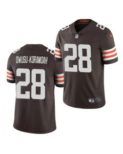 Men's Cleveland Browns #28 Jeremiah Owusu-Koramoah 2021 Draft Brown Vapor Untouchable Limited Stitched NFL Jersey