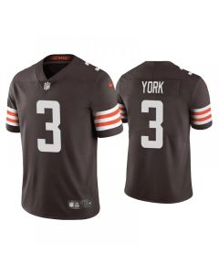 Men's Cleveland Browns #3 Cade York Brown Vapor Untouchable Limited Stitched Jersey (Brown)