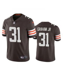 Men's Cleveland Browns #31 Thomas Graham Jr. Brown Vapor Untouchable Limited Stitched Jersey