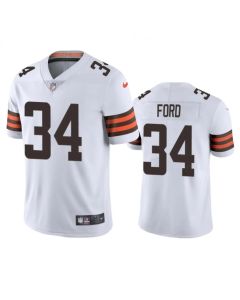 Men's Cleveland Browns #34 Jerome Ford White Vapor Limited Stitched Jersey