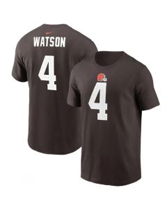 Men's Cleveland Browns #4 Deshaun Watson 2022 Brown Name & Number T-Shirt