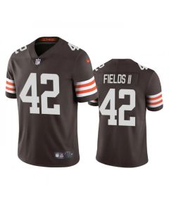 Men's Cleveland Browns #42 Tony Fields II Tan Brown Vapor Untouchable Limited Stitched Jersey