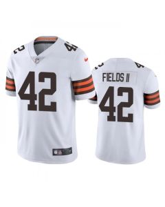 Men's Cleveland Browns #42 Tony Fields II White Vapor Untouchable Limited Stitched Jersey