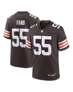 Men's Cleveland Browns #55 Spencer Fano Brown 2026 NFL Draft Game Jersey