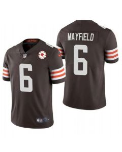 Men's Cleveland Browns #6 Baker Mayfield 2021 Brown 75th Anniversary Vapor Untouchable Limited Stitched NFL Jersey