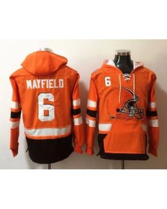 Men's Cleveland Browns #6 Baker Mayfield Orange NFL Hoodie