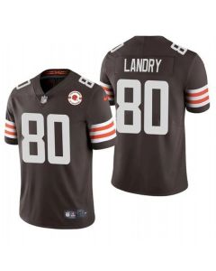 Men's Cleveland Browns #80 Jarvis Landry 2021 Brown 75th Anniversary Vapor Untouchable Limited Stitched NFL Jersey