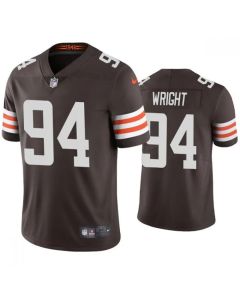 Men's Cleveland Browns #94 Alex Wright Brown Vapor Untouchable Limited Stitched Jersey (Brown)