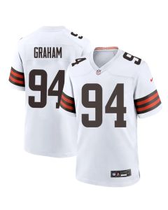 Men's Cleveland Browns #94 Mason Graham White 2025 NFL Draft First Round Pick Game Jersey (White)