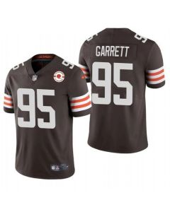 Men's Cleveland Browns #95 Myles Garrett 2021 Brown 75th Anniversary Vapor Untouchable Limited Stitched NFL Jersey
