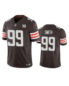 Men's Cleveland Browns #99 Za'Darius Smith Brown 2023 F.U.S.E. With Jim Brown Memorial Patch Vapor Untouchable Limited Stitched Jersey